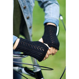 LACE-BACK FINGERLESS GLOVES