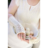 LACE-BACK FINGERLESS GLOVES